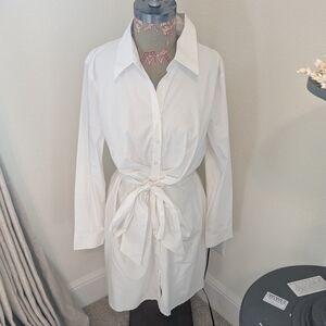 New York & Company NY&C Madison Tunic White dress long sleeve